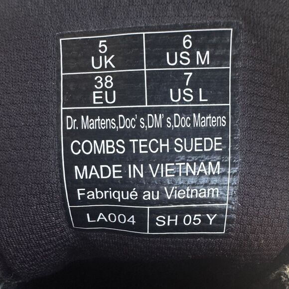 Dr. Martens Combs Tech Suede Boots Womens 7 Mens 6 Olive Green Combat Lace Up - Picture 10 of 10